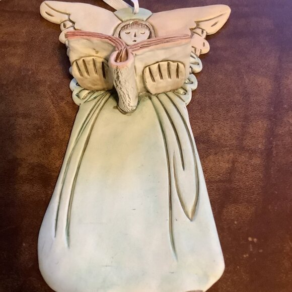 SYDELL Riverplace Pottery Pastel 3D Angel Wall Hanging Signed 1997 9.5in - Picture 13 of 15